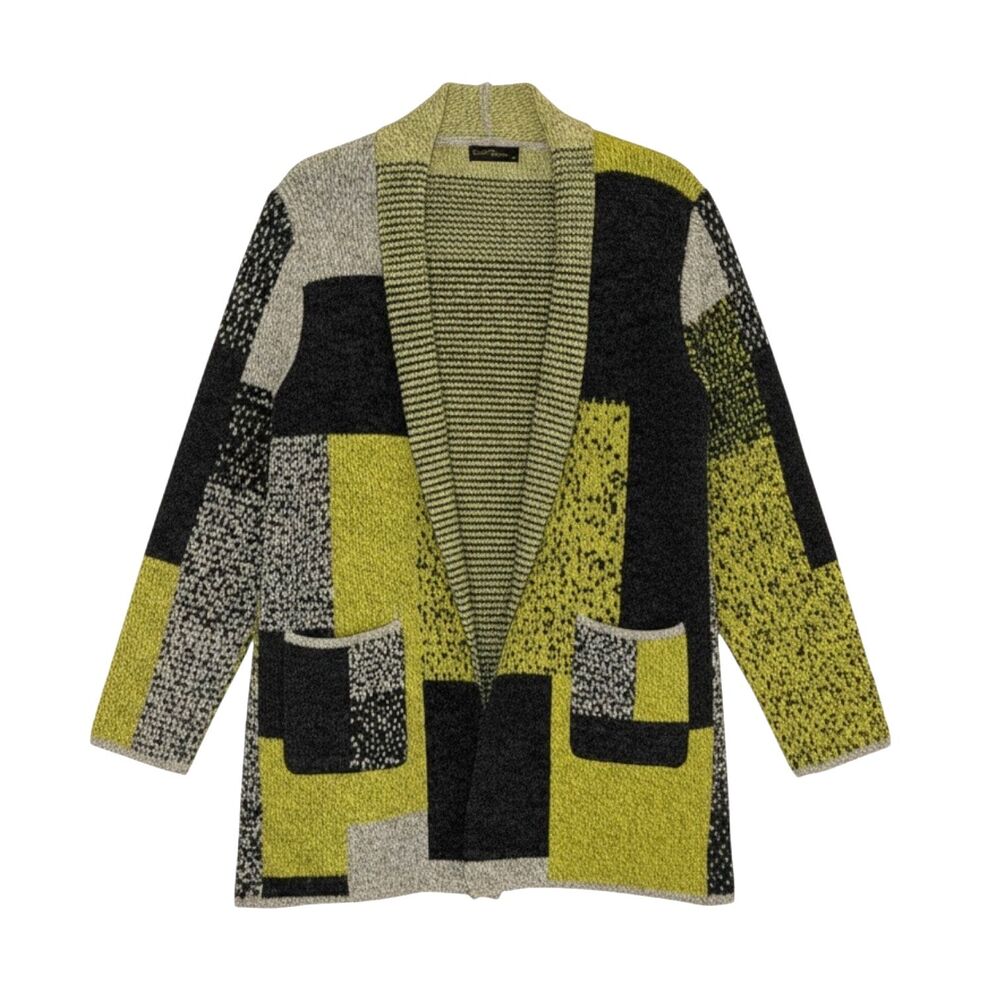 Christine Phillipe Cardigan Sweater Top Open Front Patch M